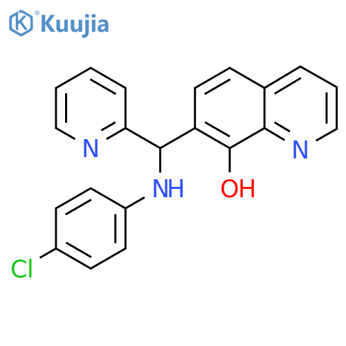 7-{(4-chlorophenyl)amino(pyridin-2-yl)methyl}quinolin-8-ol structure