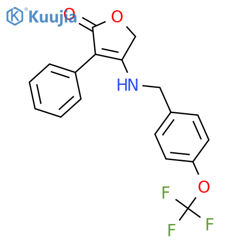 2(5H)-Furanone, 3-phenyl-4-[[[4-(trifluoromethoxy)phenyl]methyl]amino]- structure