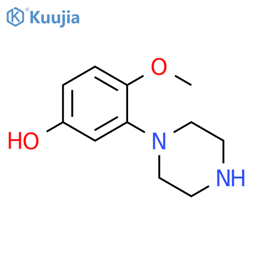 4-methoxy-3-(1-piperazinyl)-Phenol structure