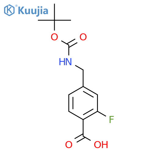 Benzoic acid, 4-[[[(1,1-dimethylethoxy)carbonyl]amino]methyl]-2-fluoro- structure