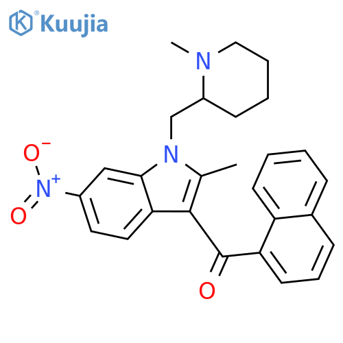 2-Methyl-1-(1-methyl-2-piperidinyl)methyl-6-nitro-1H-indol-3-yl-1-naphthalenylmethanone structure