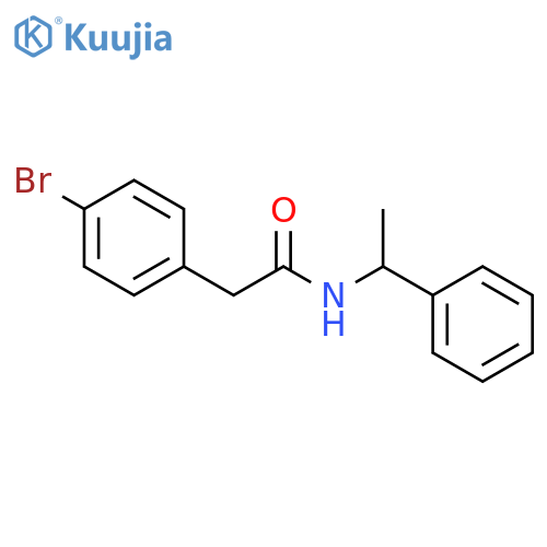 2-(4-bromophenyl)-N-(1-phenylethyl)acetamide structure