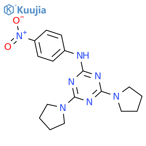 1,3,5-Triazin-2-amine, N-(4-nitrophenyl)-4,6-di-1-pyrrolidinyl- structure