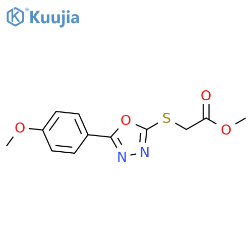 methyl 2-((5-(4-methoxyphenyl)-1,3,4-oxadiazol-2-yl)thio)acetate structure