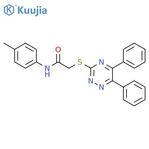 2-((5,6-Diphenyl-1,2,4-triazin-3-yl)thio)-N-(p-tolyl)acetamide structure
