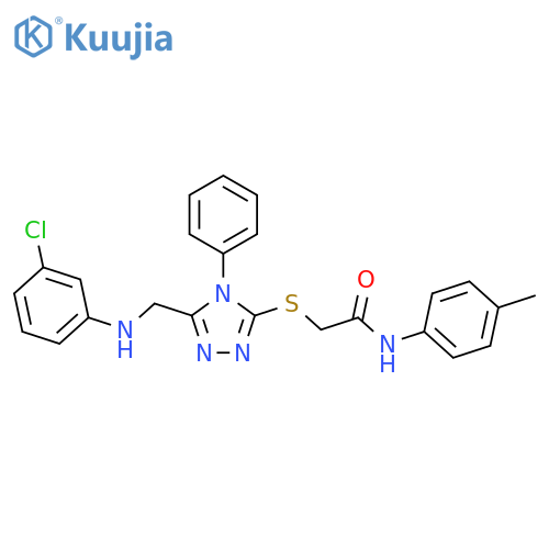 <br>2-((5-(((3-Chlorophenyl)amino)methyl)-4-phenyl-4H-1,2,4-triazol-3-yl)thio)- N-(p-tolyl)acetamide structure