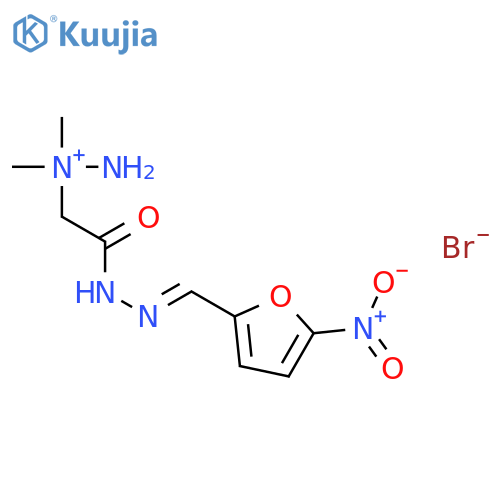 1,1-dimethyl-1-(2-{(2E)-2-[(5-nitrofuran-2-yl)methylidene]hydrazinyl}-2-oxoethyl)hydrazinium bromide structure