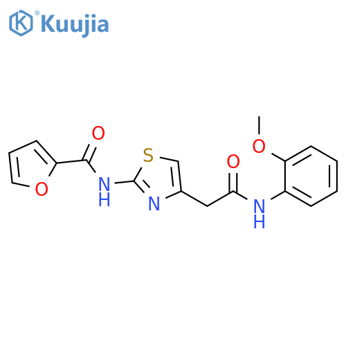 N-(4-{(2-methoxyphenyl)carbamoylmethyl}-1,3-thiazol-2-yl)furan-2-carboxamide structure