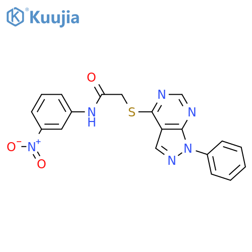 N-(3-nitrophenyl)-2-({1-phenyl-1H-pyrazolo3,4-dpyrimidin-4-yl}sulfanyl)acetamide structure