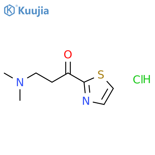 3-(dimethylamino)-1-(1,3-thiazol-2-yl)propan-1-one hydrochloride (1:1) structure