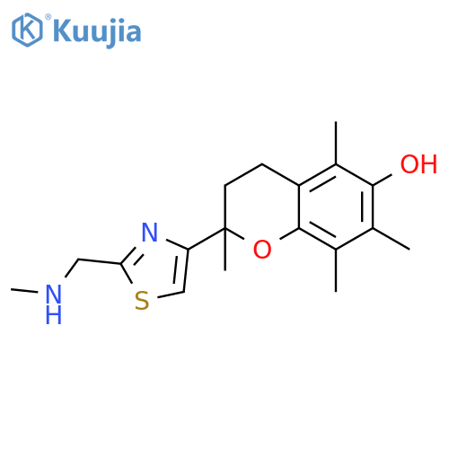 2H-1-Benzopyran-6-ol,3,4-dihydro-2,5,7,8-tetramethyl-2-[2-[(methylamino)methyl]-4-thiazolyl]- structure