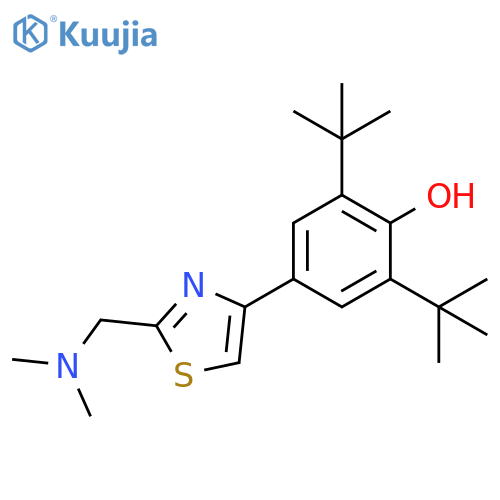 Phenol,4-[2-[(dimethylamino)methyl]-4-thiazolyl]-2,6-bis(1,1-dimethylethyl)- structure