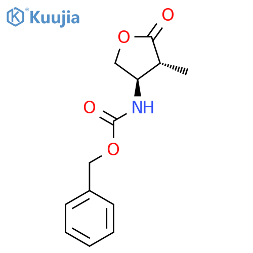 Carbamic acid, [(3R,4R)-tetrahydro-4-methyl-5-oxo-3-furanyl]-, phenylmethyl ester, rel- (9CI) structure