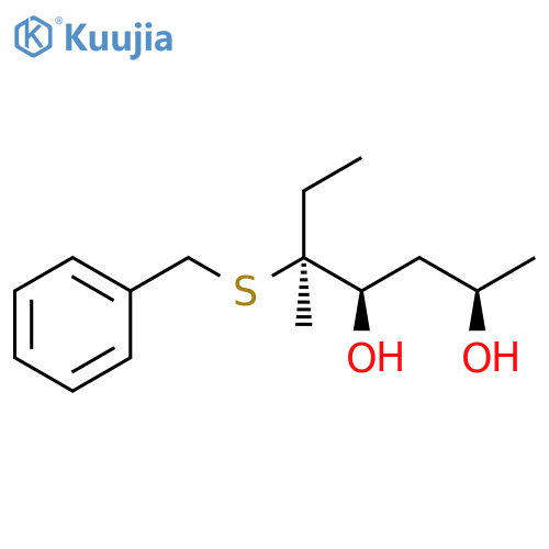2,4-Heptanediol, 5-methyl-5-[(phenylmethyl)thio]-, (2R,4R,5S)-rel- structure