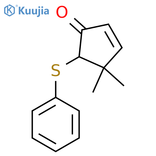 4,4-Dimethyl-5-(phenylthio)cyclopent-2-enone structure