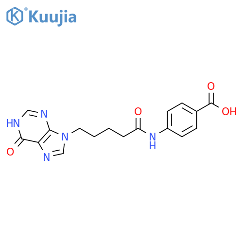 Benzoic acid,4-[[5-(1,6-dihydro-6-oxo-9H-purin-9-yl)-1-oxopentyl]amino]- structure