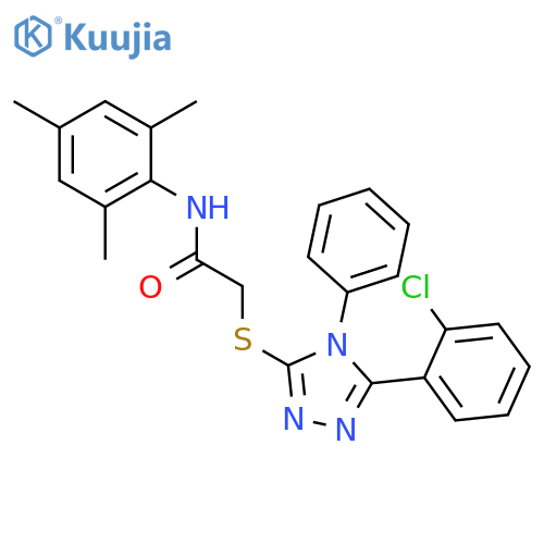 <br>2-((5-(2-chlorophenyl)-4-phenyl-4H-1,2,4-triazol-3-yl)thio)-N-mesitylacetam ide structure