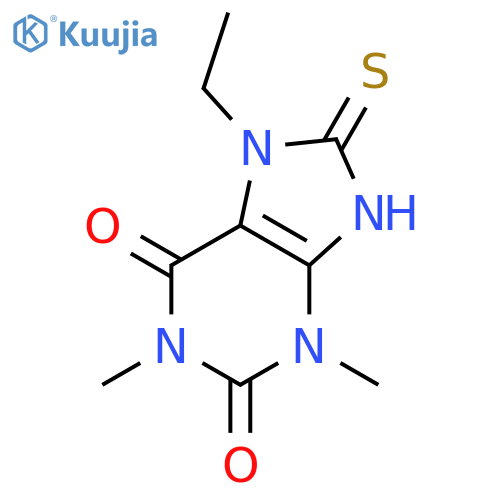 1H-Purine-2,6-dione,7-ethyl-3,7,8,9-tetrahydro-1,3-dimethyl-8-thioxo- structure