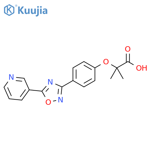 Propanoic acid,2-methyl-2-[4-[5-(3-pyridinyl)-1,2,4-oxadiazol-3-yl]phenoxy]- structure