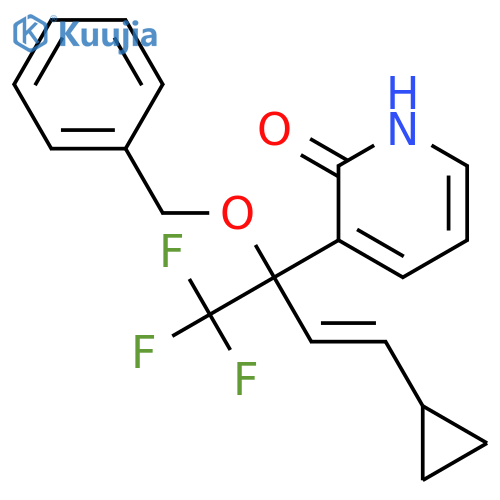3-[(1S,2E)-1-(benzyloxy)-3-cyclopropyl-1-(trifluoromethyl)prop-2-en-1-yl]pyridin-2(1H)-one structure