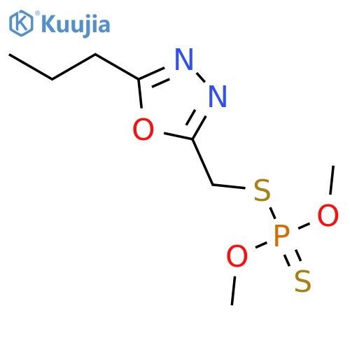 O,O-dimethyl S-[(5-propyl-1,3,4-oxadiazol-2-yl)methyl] phosphorodithioate structure