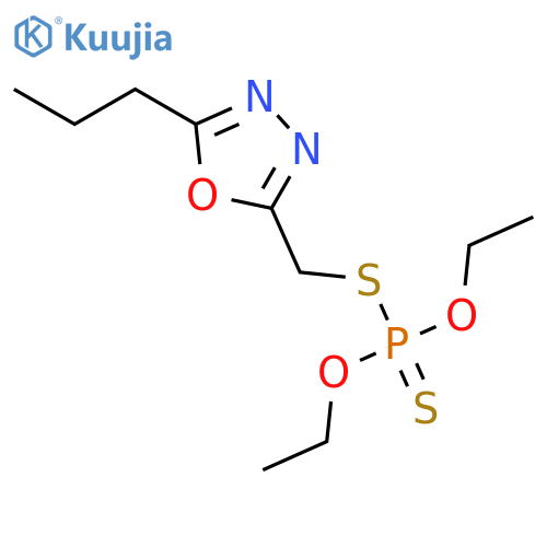 O,O-diethyl S-[(5-propyl-1,3,4-oxadiazol-2-yl)methyl] phosphorodithioate structure