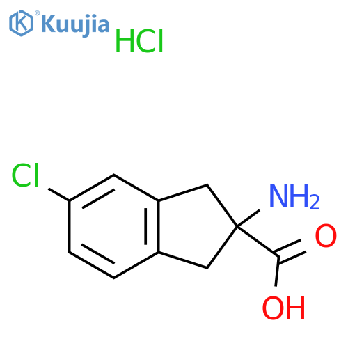 2-amino-5-chloro-2,3-dihydro-1H-indene-2-carboxylic acid hydrochloride structure