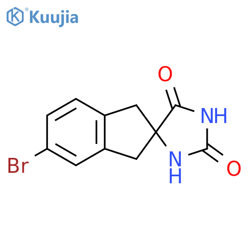 Spiro[imidazolidine-4,2'-[2H]indene]-2,5-dione, 5'-bromo-1',3'-dihydro- structure