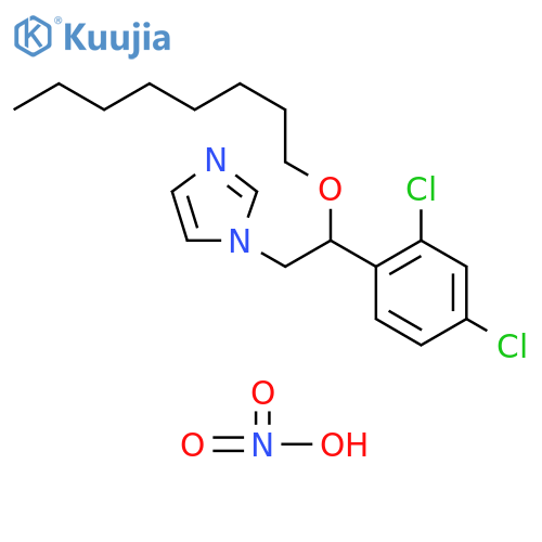 1H-Imidazole, 1-[2-(2,4-dichlorophenyl)-2-(octyloxy)ethyl]-, mononitrate structure