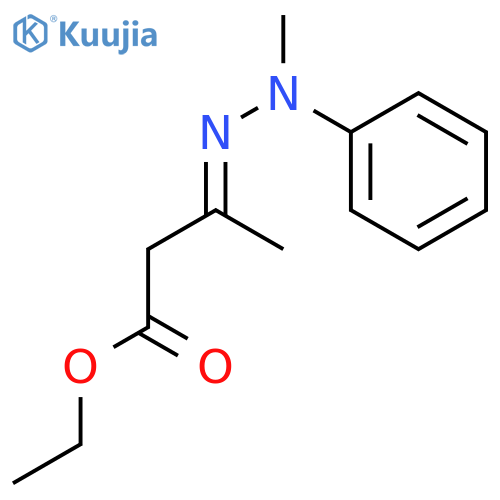 ethyl(z)-3-(n'-methyl-n-phenylhydrazono)-2-butanoate structure