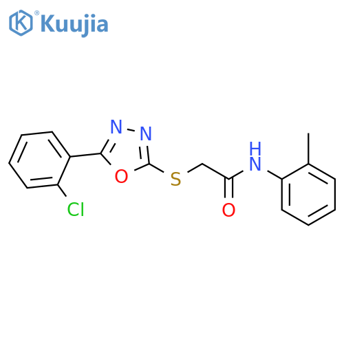 2-[5-(2-Chloro-phenyl)-[1,3,4]oxadiazol-2-ylsulfanyl]-N-o-tolyl-acetamide structure