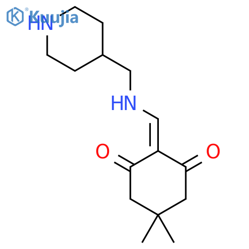5,5-Dimethyl-2-{(piperidin-4-ylmethyl)aminomethylene}cyclohexane-1,3-dione structure