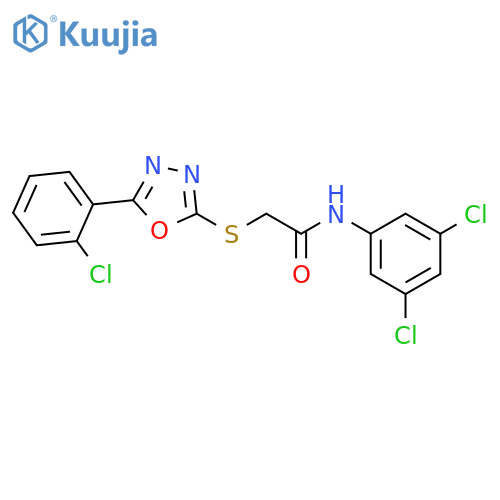 <br>2-[5-(2-Chloro-phenyl)-[1,3,4]oxadiazol-2-ylsulfanyl]-N-(3,5-dichloro-pheny l)-acetamide structure