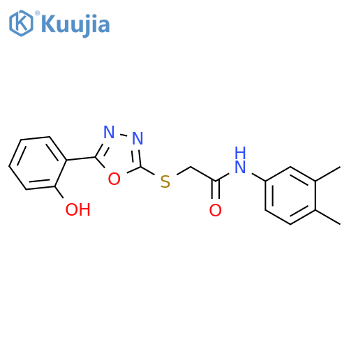 <br>N-(3,4-Dimethyl-phenyl)-2-[5-(2-hydroxy-phenyl)-[1,3,4]oxadiazol-2-ylsulfan yl]-acetamide structure
