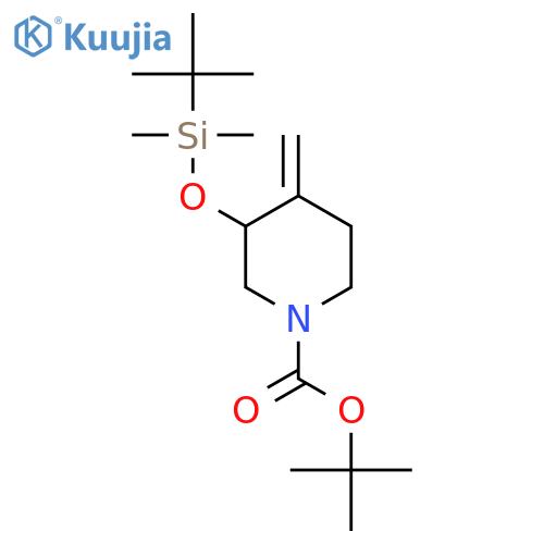 1-Piperidinecarboxylic acid,3-[[(1,1-dimethylethyl)dimethylsilyl]oxy]-4-methylene-, 1,1-dimethylethylester structure