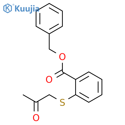 Benzoic acid, 2-[(2-oxopropyl)thio]-, phenylmethyl ester structure