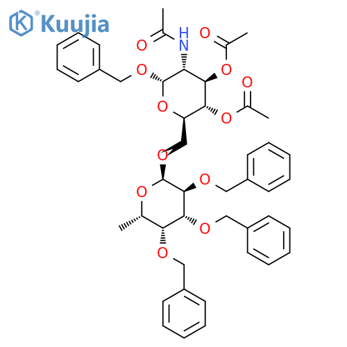 Benzyl 2-Acetamido-3,4-di-O-acetyl-2-deoxy-6-O-(tri-O-benzyl-L-fucopyranosyl)-a-D-glucopyranoside (4:1 a/b mixture) structure