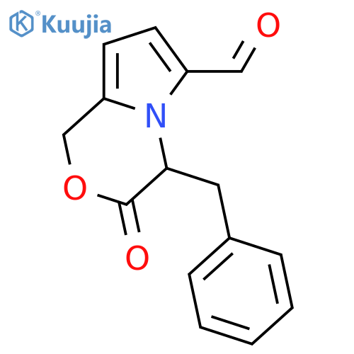 4-Benzyl-1,4-dihydro-3-oxo-3H-pyrrolo[2,1-c][1,4]oxazine-6-carboxaldehyde; (S)-form structure