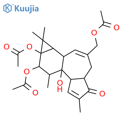 (1aR,1bS,4aR,7aR,7bR,8R,9R,9aS)-3-[(acetyloxy)methyl]-7b-hydroxy-1,1,6,8-tetramethyl-5-oxo-1,1a,1b,4,4a,5,7a,7b,8,9-decahydro-9aH-cyclopropa[3,4]benzo[1,2-e]azulene-9,9a-diyl diacetate structure