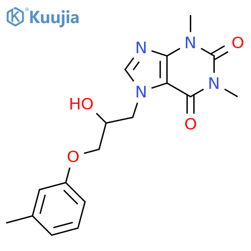 7-2-hydroxy-3-(3-methylphenoxy)propyl-1,3-dimethyl-2,3,6,7-tetrahydro-1H-purine-2,6-dione structure