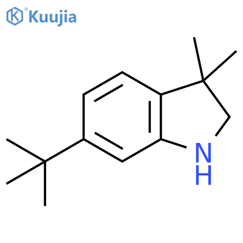 1H-Indole, 6-(1,1-dimethylethyl)-2,3-dihydro-3,3-dimethyl- structure