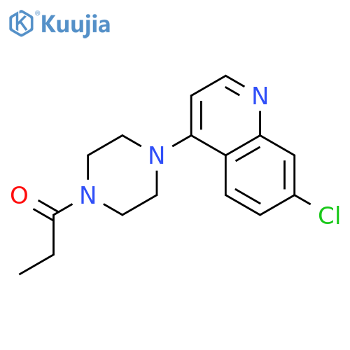 Piperazine, 1-(7-chloro-4-quinolinyl)-4-(1-oxopropyl)- structure