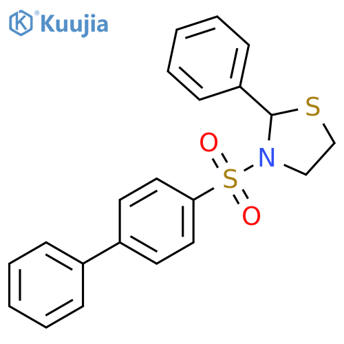 3-{1,1'-biphenyl-4-sulfonyl}-2-phenyl-1,3-thiazolidine structure