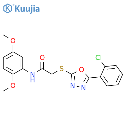 <br>2-[5-(2-Chloro-phenyl)-[1,3,4]oxadiazol-2-ylsulfanyl]-N-(2,5-dimethoxy-phen yl)-acetamide structure
