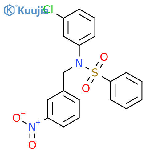 N-(3-Chloro-phenyl)-N-(3-nitro-benzyl)-benzenesulfonamide structure