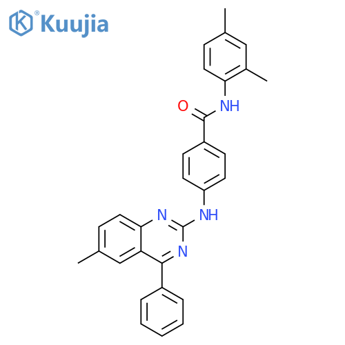 N-(2,4-dimethylphenyl)-4-(6-methyl-4-phenylquinazolin-2-yl)aminobenzamide structure