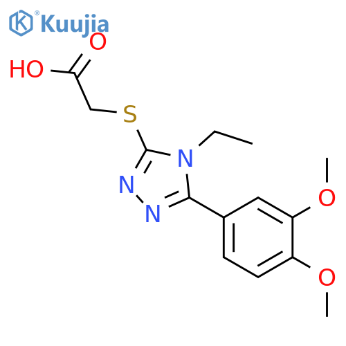 <br>[5-(3,4-Dimethoxy-phenyl)-4-ethyl-4H-[1,2,4]triazol-3-ylsulfanyl]-acetic ac id structure