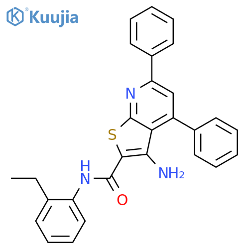 <br>3-Amino-4,6-diphenyl-thieno[2,3-b]pyridine-2-carboxylic acid (2-ethyl-pheny l)-amide structure