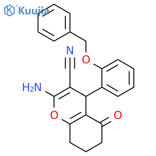 <br>2-Amino-4-(2-benzyloxy-phenyl)-5-oxo-5,6,7,8-tetrahydro-4H-chromene-3-carbo nitrile structure