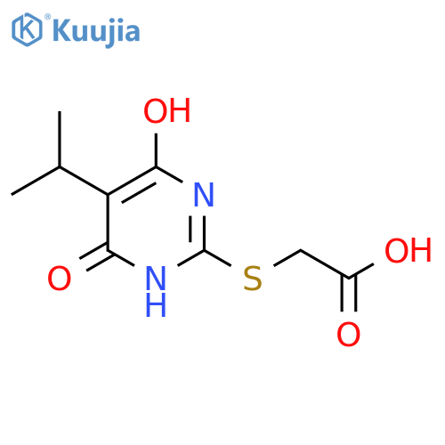 (4-Hydroxy-5-isopropyl-6-oxo-1,6-dihydro-pyrimidin-2-ylsulfanyl)-acetic acid structure